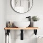 Estante de lavabo de pared de acero y madera maciza de haya by , bathroom vanities - Ref: Foro24-3302367, Price: 73,58 €, Dis...