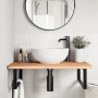 Estante de lavabo de pared de acero y madera maciza de haya von , Badezimmerwaschtische - Ref: Foro24-3302449, Preis: 104,19 ...