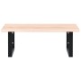 Estante de lavabo de pared de acero y madera maciza de roble de , Tocadores de baño - Ref: Foro24-3302593, Precio: 80,43 €, D...
