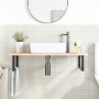 Estante de lavabo de pared de acero y madera maciza de roble by , bathroom vanities - Ref: Foro24-3302601, Price: 104,60 €, D...