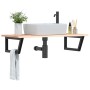 Estante de lavabo de pared de acero y madera maciza de roble by , bathroom vanities - Ref: Foro24-3302603, Price: 97,38 €, Di...
