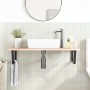 Estante de lavabo de pared de acero y madera maciza de roble by , bathroom vanities - Ref: Foro24-3302603, Price: 97,38 €, Di...