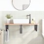 Estante de lavabo de pared de acero y madera maciza de roble by , bathroom vanities - Ref: Foro24-3302615, Price: 116,08 €, D...