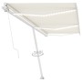 Manual retractable awning with cream-colored LED 600x350 cm by vidaXL, Awnings - Ref: Foro24-3069682, Price: 833,61 €, Discou...