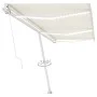 Manual retractable awning with cream-colored LED 600x350 cm by vidaXL, Awnings - Ref: Foro24-3069682, Price: 864,38 €, Discou...