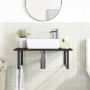 Estante de lavabo de pared de acero y madera maciza de roble de , Tocadores de baño - Ref: Foro24-3302657, Precio: 87,85 €, D...