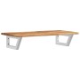 Estante de lavabo de pared acero y madera maciza de acacia de , Tocadores de baño - Ref: Foro24-3302719, Precio: 77,37 €, Des...
