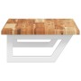 Estante de lavabo de pared acero y madera maciza de acacia de , Tocadores de baño - Ref: Foro24-3302719, Precio: 77,37 €, Des...