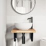Estante de lavabo de pared acero y madera maciza de acacia von , Badezimmerwaschtische - Ref: Foro24-3302767, Preis: 83,68 €,...