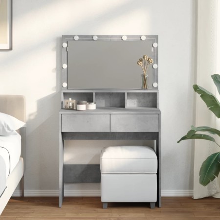 Tocador con luces LED gris hormigón 80x41x134,5 cm by , Bedroom Dressers - Ref: Foro24-848188, Price: 144,50 €, Discount: %