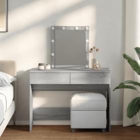 Tocador con luces LED color gris Sonoma 100x40x130 cm by , Bedroom Dressers - Ref: Foro24-848197, Price: 141,90 €, Discount: %