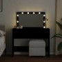 Tocador con luces LED negro 100x40x120 cm de , Tocadores para dormitorios - Ref: Foro24-848207, Precio: 169,76 €, Descuento: %
