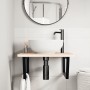 Estante de lavabo de pared de acero y madera maciza de roble von , Badezimmerwaschtische - Ref: Foro24-3302463, Preis: 106,50...