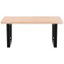 Estante de lavabo de pared de acero y madera maciza de roble von , Badezimmerwaschtische - Ref: Foro24-3302463, Preis: 106,50...