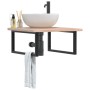Estante de lavabo de pared de acero y madera maciza de roble by , bathroom vanities - Ref: Foro24-3302461, Price: 107,09 €, D...