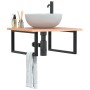 Estante de lavabo de pared de acero y madera maciza de roble von , Badezimmerwaschtische - Ref: Foro24-3302641, Preis: 89,23 ...