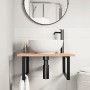 Estante de lavabo de pared de acero y madera maciza de roble von , Badezimmerwaschtische - Ref: Foro24-3302641, Preis: 89,23 ...