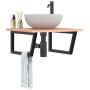 Estante de lavabo de pared de acero y madera maciza de roble de , Tocadores de baño - Ref: Foro24-3302643, Precio: 90,33 €, D...