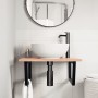 Estante de lavabo de pared de acero y madera maciza de roble de , Tocadores de baño - Ref: Foro24-3302643, Precio: 90,33 €, D...