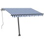 Toldo de pie retráctil manual azul y marrón 350x250 cm de vidaXL, Toldos - Ref: Foro24-3069716, Precio: 335,79 €, Descuento: %