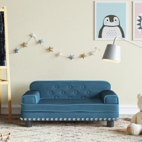 Sofá para niños de terciopelo azul 70x45x30 cm von , Baby- und Kleinkindmöbel - Ref: Foro24-3196293, Preis: 88,32 €, Rabatt: %