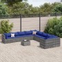 Set de sofás de jardín 11 pzas y cojines ratán sintético gris de , Conjuntos de jardín - Ref: Foro24-3308359, Precio: 771,98 ...