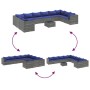 Set of 11 garden sofas and cushions synthetic rattan gray by , Garden sets - Ref: Foro24-3308359, Price: 771,98 €, Discount: %