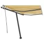 Yellow and white manual retractable foot awning 300x250 cm by vidaXL, Awnings - Ref: Foro24-3069698, Price: 313,37 €, Discoun...
