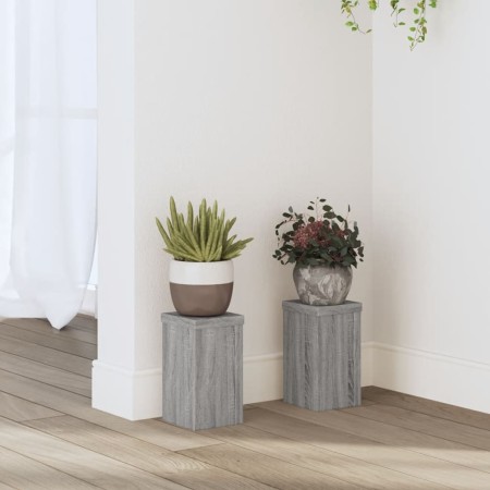 Soportes de plantas 2 uds madera gris Sonoma 10x10x18 cm von , Topfständer - Ref: Foro24-852884, Preis: 17,53 €, Rabatt: %