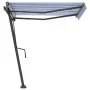 Manual retractable foot awning blue and brown 350x250 cm by vidaXL, Awnings - Ref: Foro24-3069716, Price: 347,16 €, Discount: %