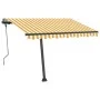 Yellow and white manual retractable foot awning 300x250 cm by vidaXL, Awnings - Ref: Foro24-3069698, Price: 313,37 €, Discoun...