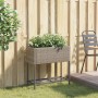 Jardinera con estante ratán sintético gris de , Maceteros y jardineras - Ref: Foro24-366389, Precio: 66,40 €, Descuento: %