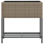 Jardinera con estante ratán sintético gris de , Maceteros y jardineras - Ref: Foro24-366389, Precio: 66,40 €, Descuento: %