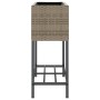 Jardinera con estante ratán sintético gris de , Maceteros y jardineras - Ref: Foro24-366389, Precio: 66,40 €, Descuento: %