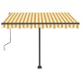 Gelb-weiße Markise mit manuell ausziehbarem Fuß, 300 x 250 cm von vidaXL, Markisen - Ref: Foro24-3069698, Preis: 360,71 €, Ra...