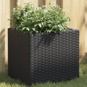 Jardinera de ratán sintético negra 36x30x32 cm de , Maceteros y jardineras - Ref: Foro24-366425, Precio: 42,18 €, Descuento: %