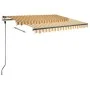Yellow and white manual retractable foot awning 300x250 cm by vidaXL, Awnings - Ref: Foro24-3069698, Price: 313,37 €, Discoun...