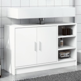 Armario de lavabo madera de ingeniería blanco 90x29x55 cm by , Bathroom furniture - Ref: Foro24-848122, Price: 82,46 €, Disco...