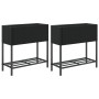 Jardineras con estante 2 uds ratán sintético negro 70x28x70 cm von , Töpfe und Pflanzgefäße - Ref: Foro24-3210510, Preis: 115...
