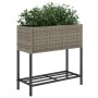 Jardineras con estante 2 uds ratán sintético gris 70x28x70 cm de , Maceteros y jardineras - Ref: Foro24-3210512, Precio: 119,...
