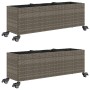 Jardineras con ruedas 2 uds ratán sintético gris 107x32x38 cm de , Maceteros y jardineras - Ref: Foro24-3210527, Precio: 131,...