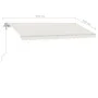 Toldo automático con LED y sensor de viento crema 450x350 cm by vidaXL, Awnings - Ref: Foro24-3069652, Price: 778,39 €, Disco...