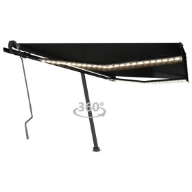 Manuelle ausziehbare Markise mit LED in Anthrazitgrau 400x350 cm. von vidaXL, Markisen - Ref: Foro24-3069824, Preis: 546,39 €...