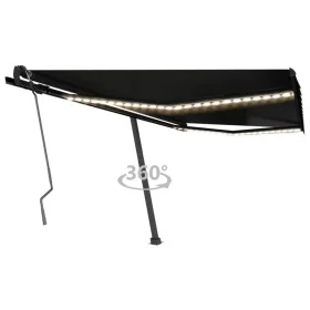 Toldo manual retráctil con LED gris antracita 400x350 cm by vidaXL, Awnings - Ref: Foro24-3069824, Price: 536,26 €, Discount: %