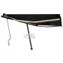 Toldo manual retráctil con LED gris antracita 400x350 cm by vidaXL, Awnings - Ref: Foro24-3069824, Price: 536,26 €, Discount: %