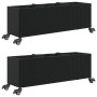 Jardineras con ruedas 2 uds ratán sintético negro 107x32x38 cm de , Maceteros y jardineras - Ref: Foro24-3210525, Precio: 131...