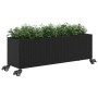 Jardineras con ruedas 2 uds ratán sintético negro 107x32x38 cm de , Maceteros y jardineras - Ref: Foro24-3210525, Precio: 131...