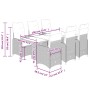 Set de mesa y sillas jardín 7 pzas con cojines ratán PE marrón von , Gartensets - Ref: Foro24-3277072, Preis: 863,34 €, Rabat...