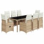 Set de mesa y sillas de jardín 5 pzas y cojines ratán PE beige de , Conjuntos de jardín - Ref: Foro24-3277102, Precio: 1,00 €...