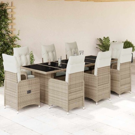 Set de mesa y sillas de jardín 5 pzas y cojines ratán PE beige de , Conjuntos de jardín - Ref: Foro24-3277286, Precio: 1,00 €